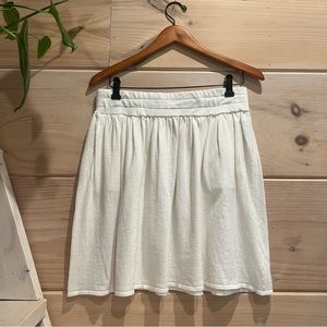 NWT Minnie Rose White Cotton Cashmere Flared Skirt M